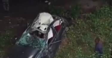 One casualty recorded as car falls off Otedola Bridge in Lagos (+Video)