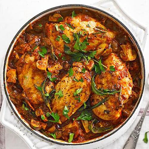 Lighter chicken cacciatore Recipe