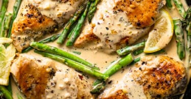 Creamy chicken & asparagus braise recipe