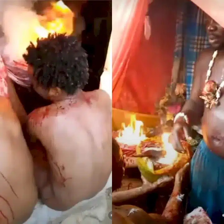 Naked men undergo torturous pain while visiting a native doctor to get rich