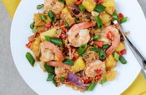 Thai fried prawn & pineapple rice Recipe