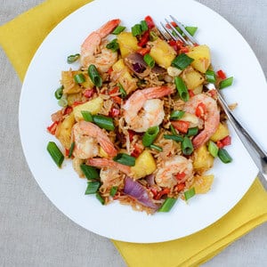 Thai fried prawn & pineapple rice Recipe