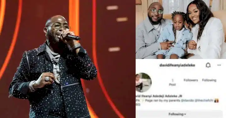 Davido's son, Ifeanyi's Instagram page deactivated