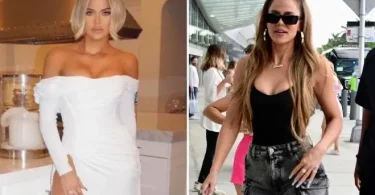 Khloe Kardashian makes fans go wild in bodycon dress with a slit all the way to her hip