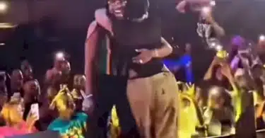 Tiwa Savage reacts as Patoranking rocks her on stage (Video)