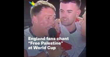 England fan yells 'Free Palestine!' on Israeli live TV, reporter is dumbfounded