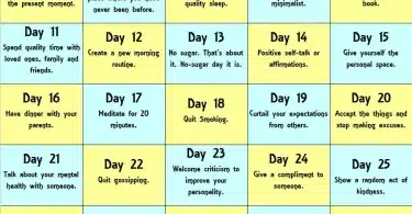 Daily Challenges Ideas for 30 Day Self Improvement Challenge 2023