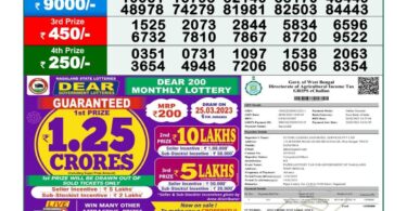 Dear Lottery Result Today 13.03.2023