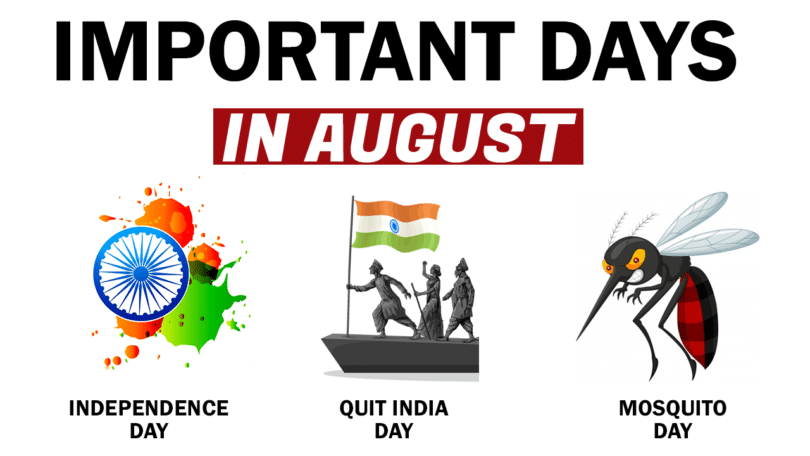 August 2023: List of Important National and International Days