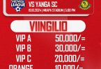 Tiketi - Viingilio Vya Mechi ya Simba Vs Yanga 19 Oktoba 2024